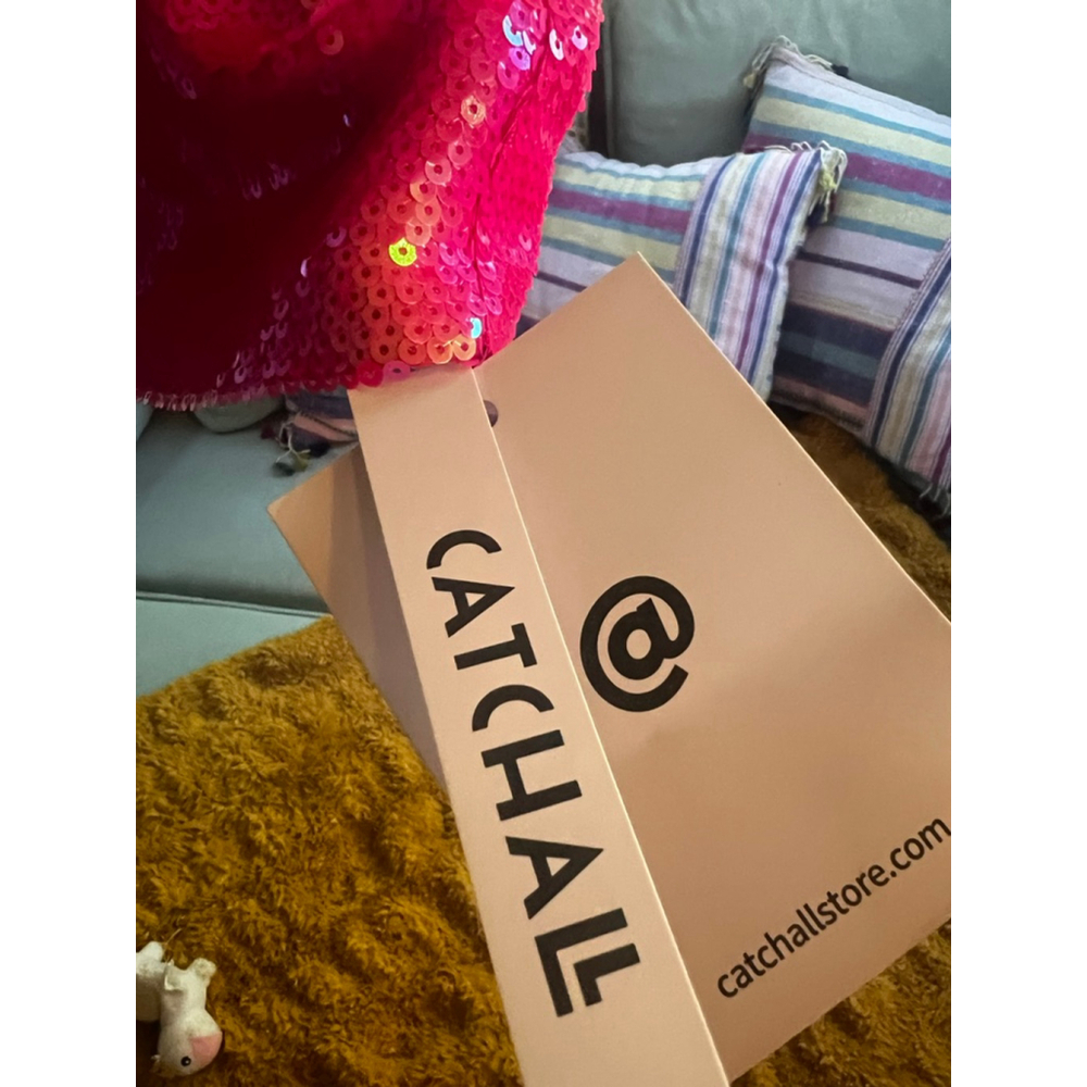 Women's CATCHALL Pink Sequin Long Sleeve Mini Dress S - Picture 5 of 9